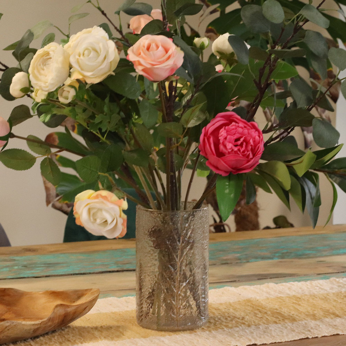 Natural Floral Glass - Tall Vase Candle Holder - Pino - product view 5