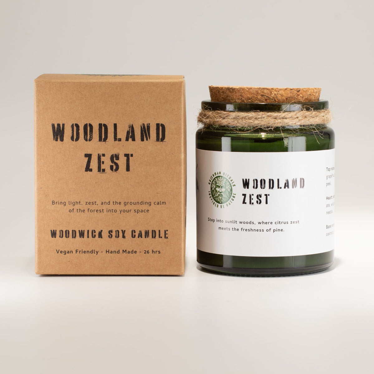 Greenman Woodwick Soy Candle - Woodland Zest - product view 3