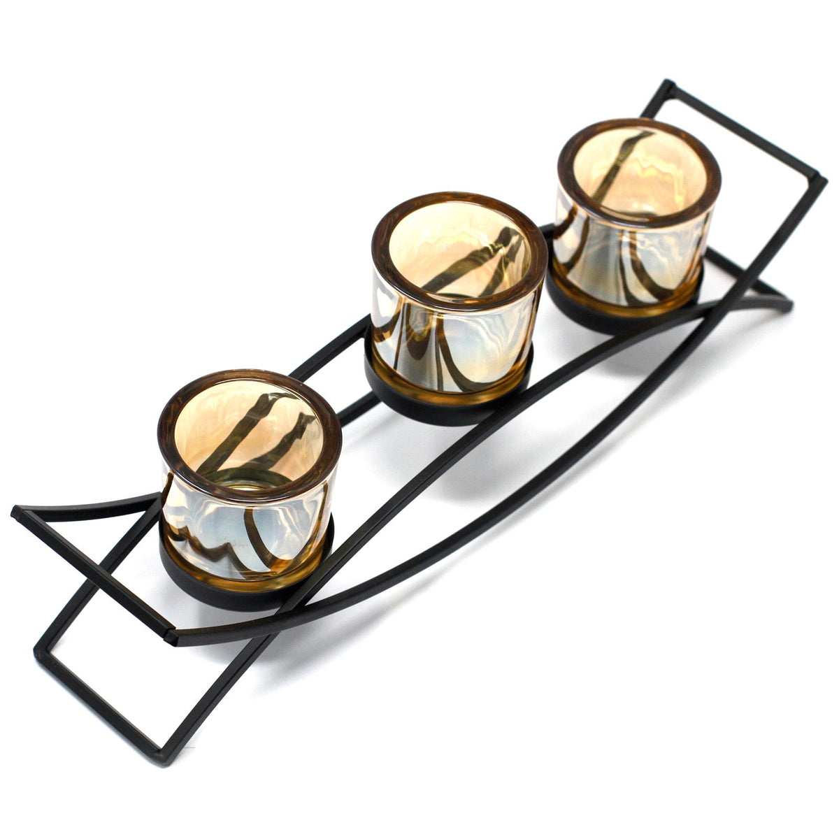 Centrepiece Iron Votive Candle Holder - 3 Cup Silhouette - product view 3