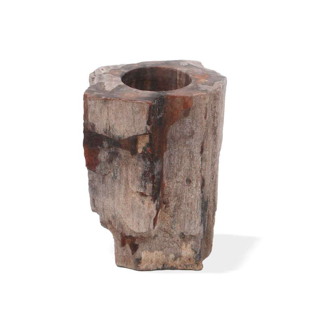 Petrified Wood Candle Holder - Single Tall - product view 6