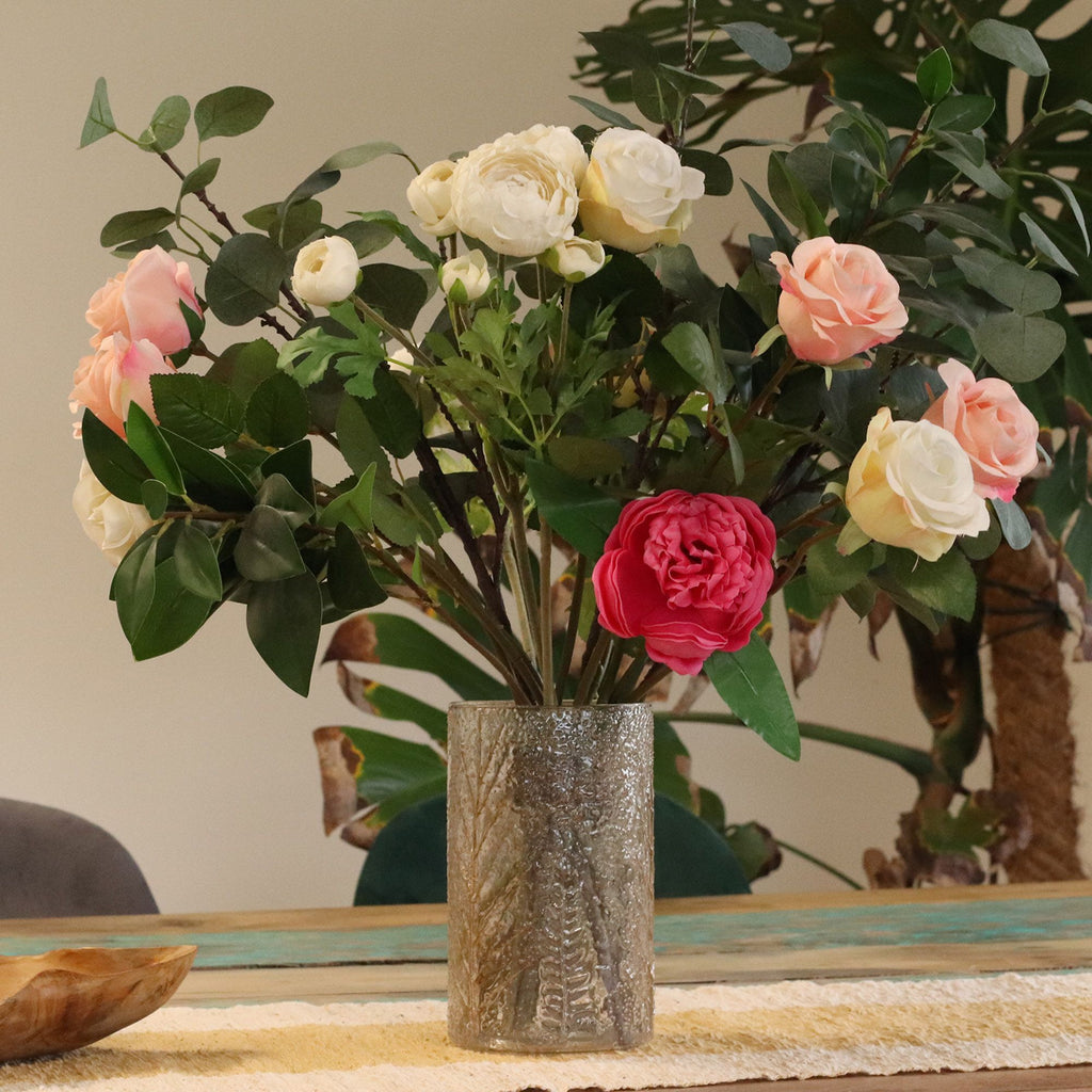 Natural Floral Glass - Tall Vase Candle Holder - Pino - product view 3