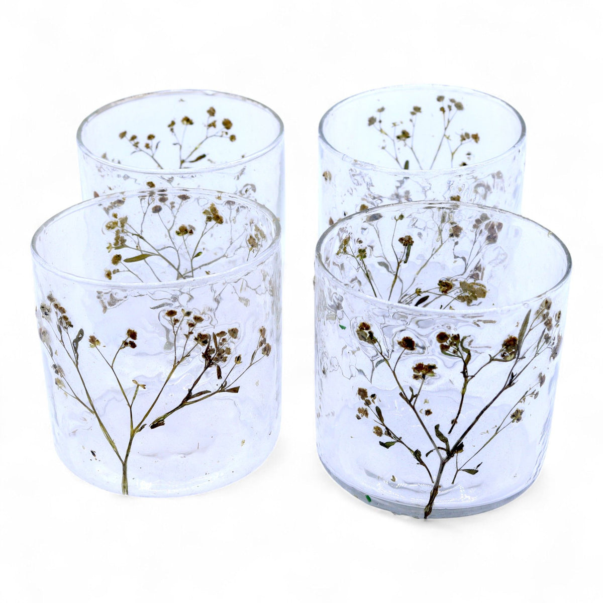 Natural Floral Glass - Straight Candle Holder - Margarita - product view 10