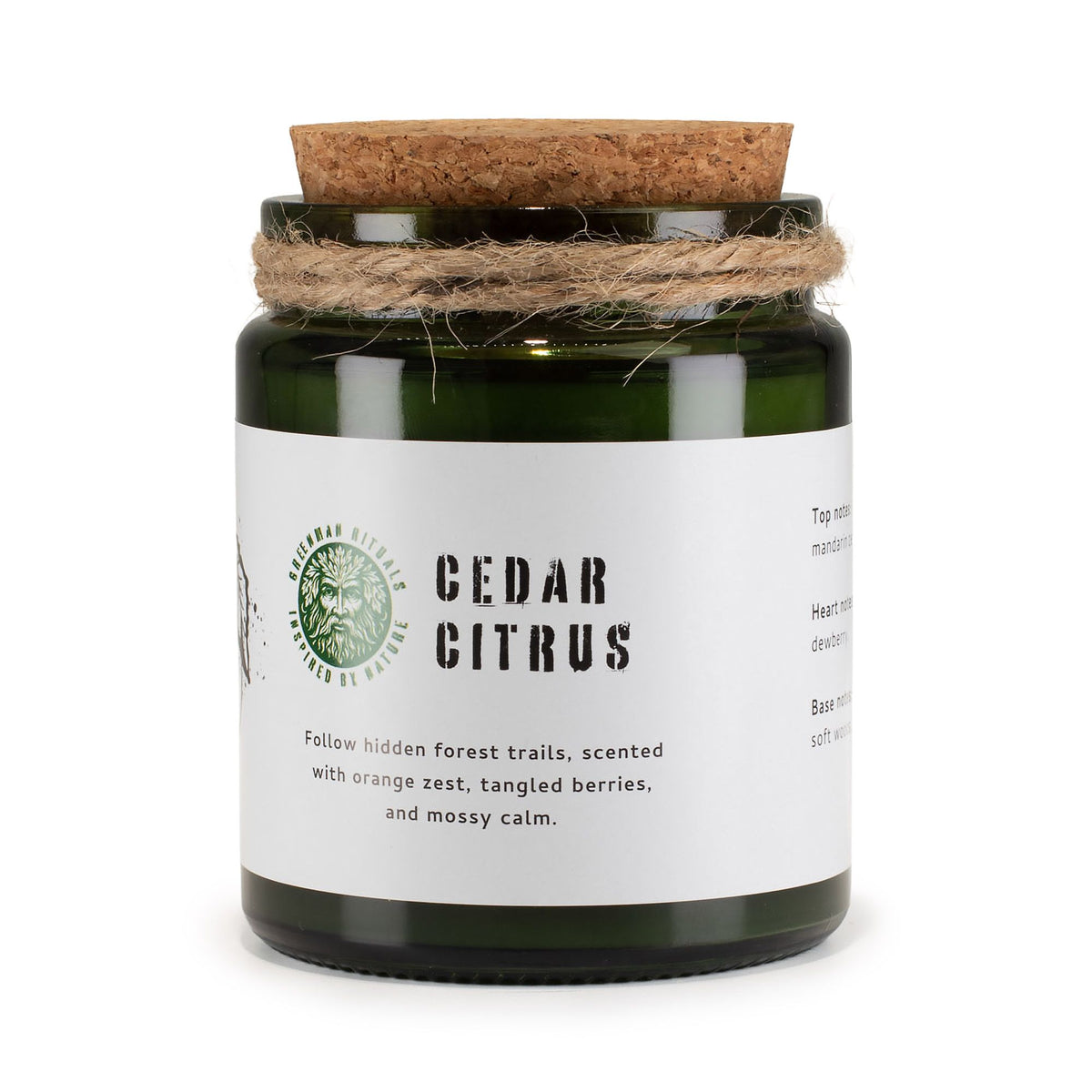 Greenman Woodwick Soy Candle - Cedar Citrus - product view 3