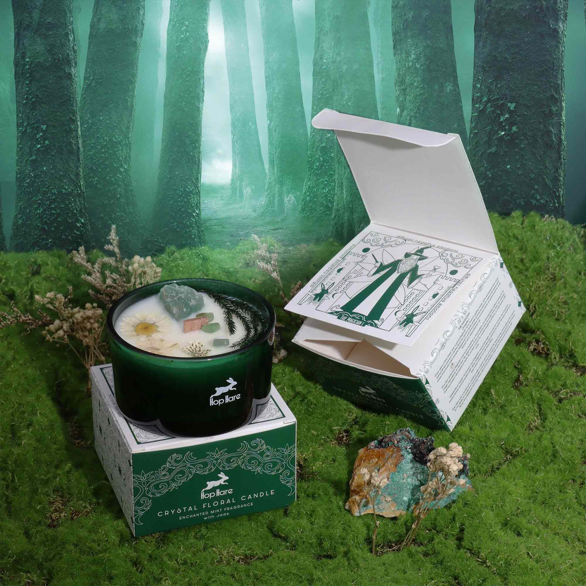 Hop Hare Crystal Magic Flower Candle - The Magician - product view 3