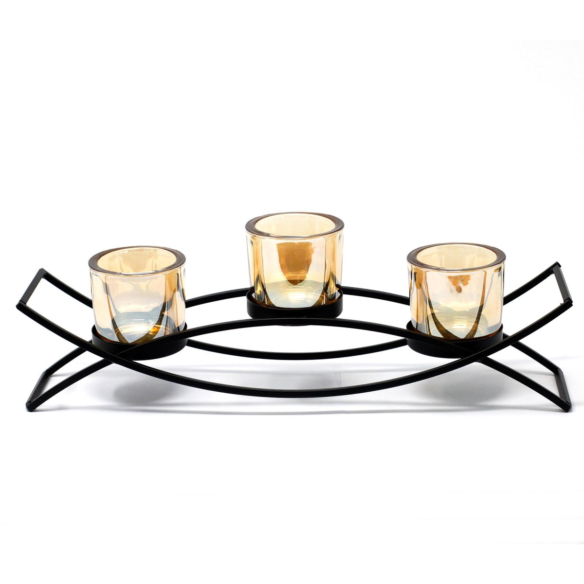 Centrepiece Iron Votive Candle Holder - 3 Cup Silhouette - product view 2