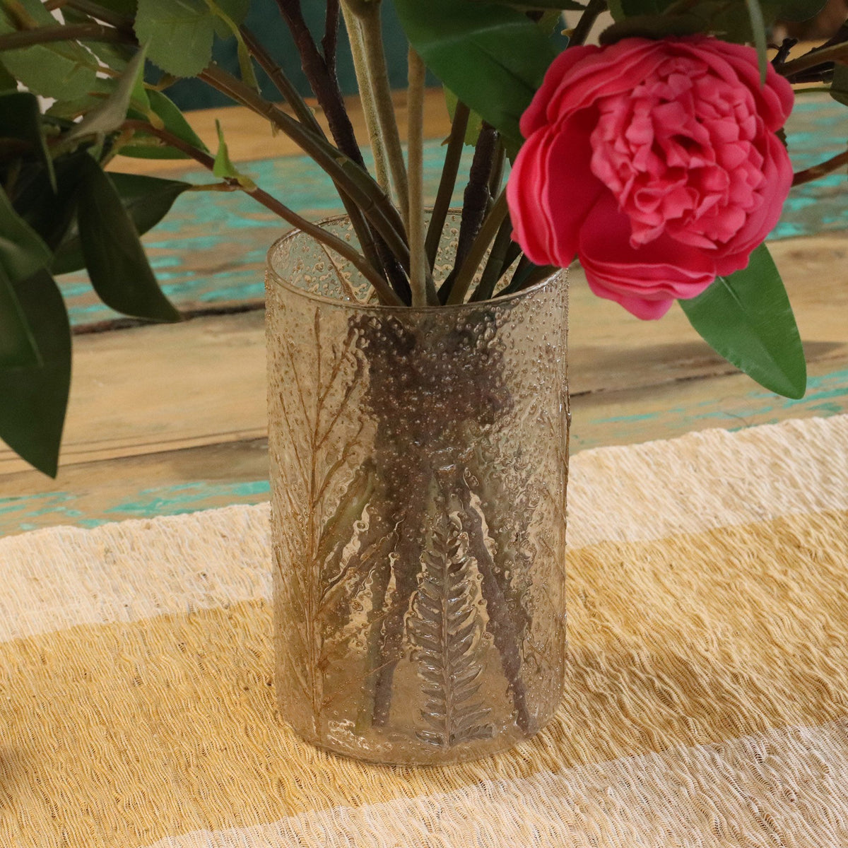 Natural Floral Glass - Tall Vase Candle Holder - Pino - product view 4