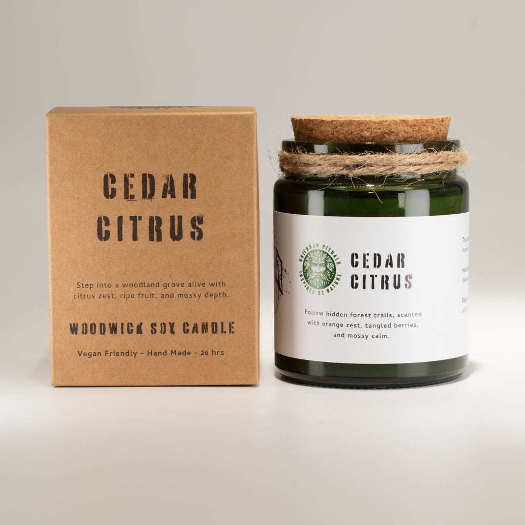 Greenman Woodwick Soy Candle - Cedar Citrus - product view 5