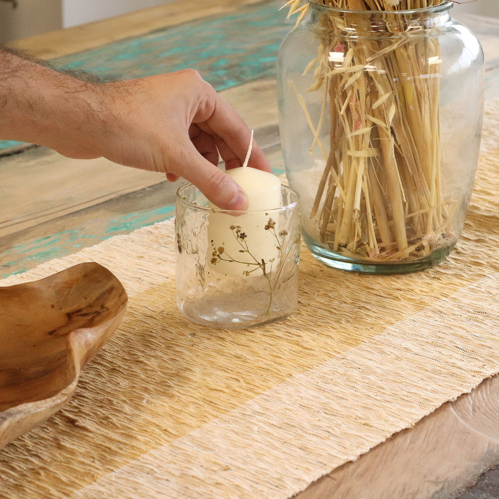 Natural Floral Glass - Straight Candle Holder - Margarita - product view 6