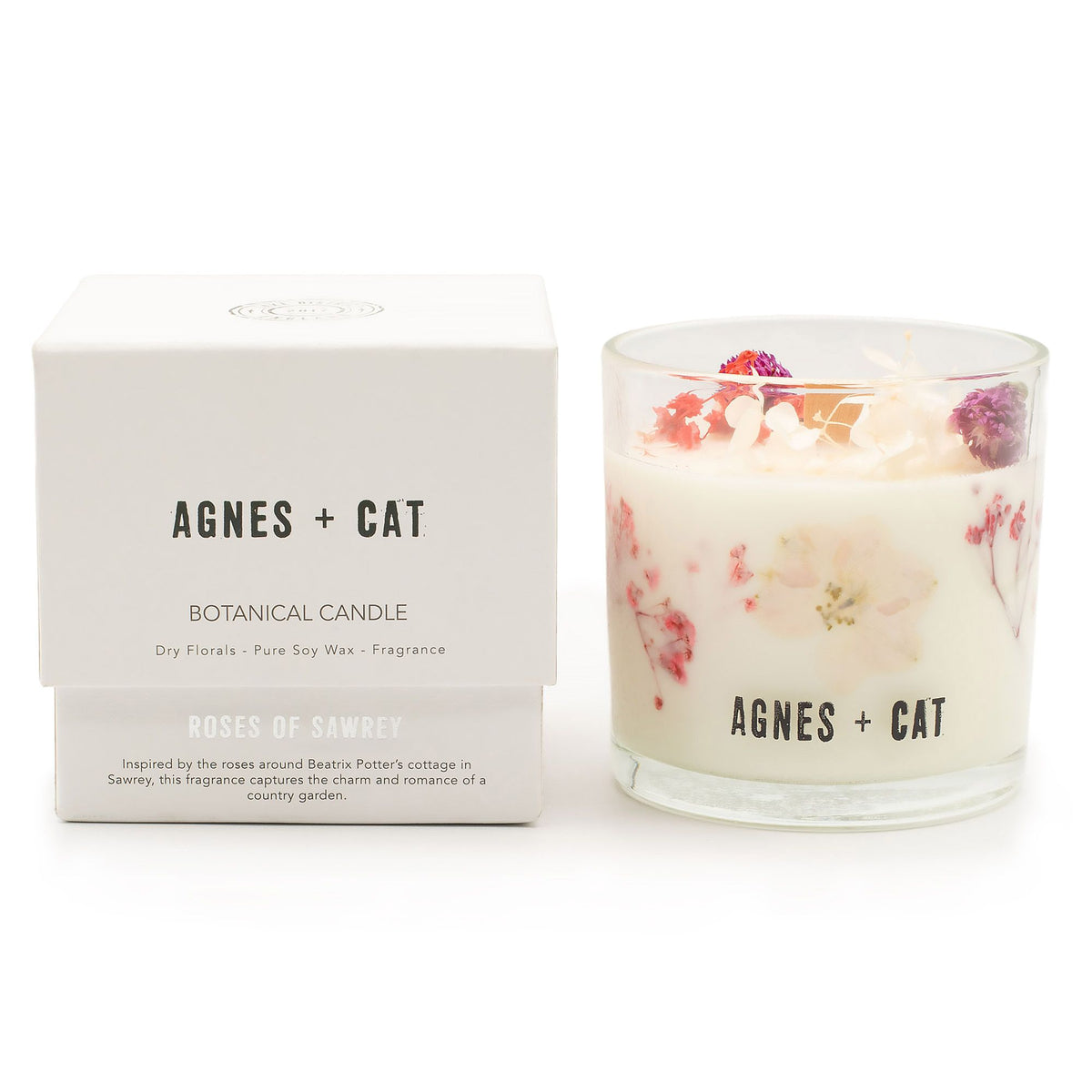 Agnes + Cat Botanical Soy Wax Candle - Roses of Sawrey - product view 5