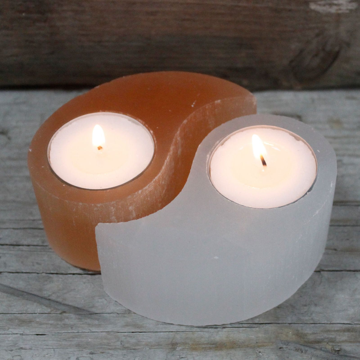 Selenite Yin Yang Candle Holder - product view 4