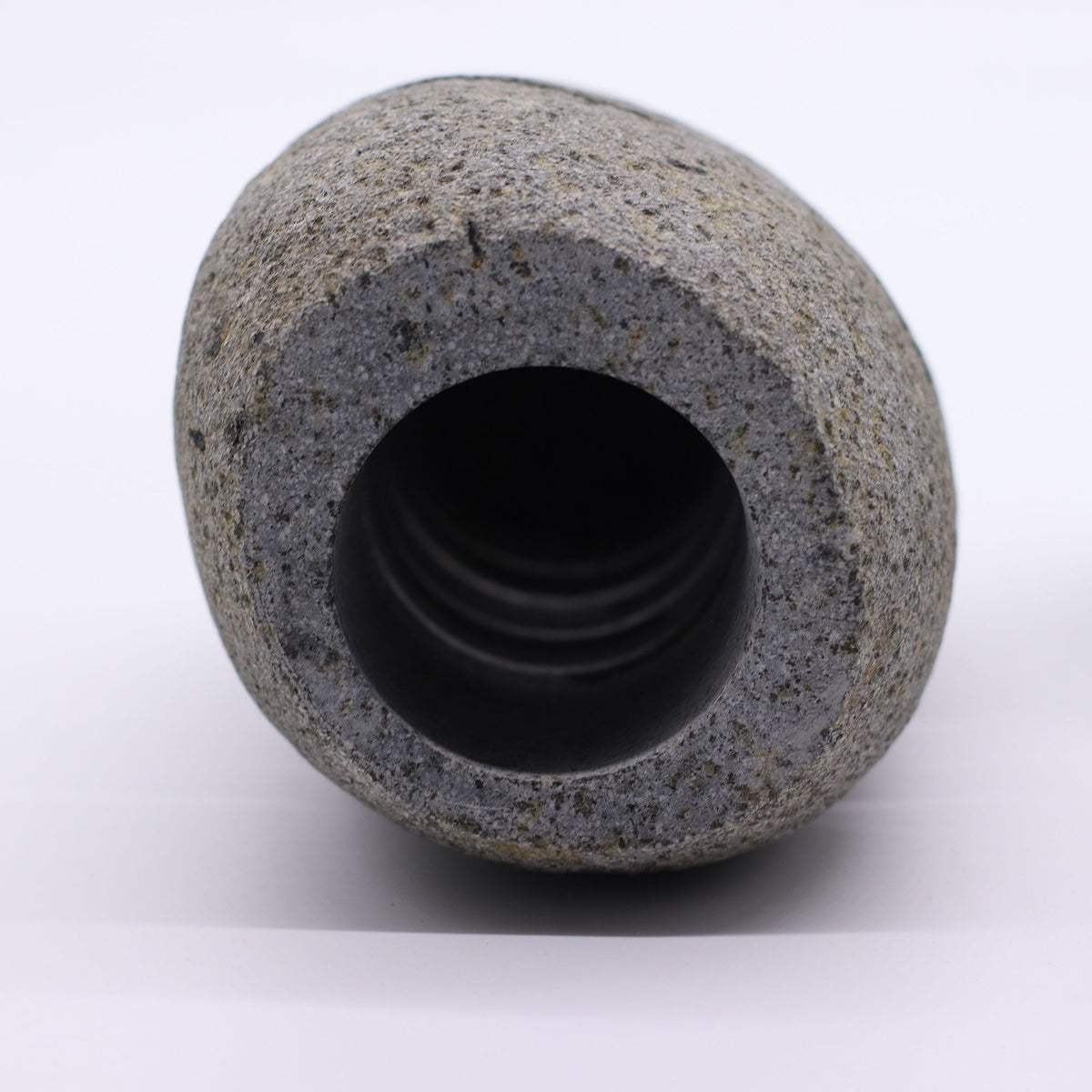 Natural Riverstone Candle Holder - Standing Stone Cut - product view 2