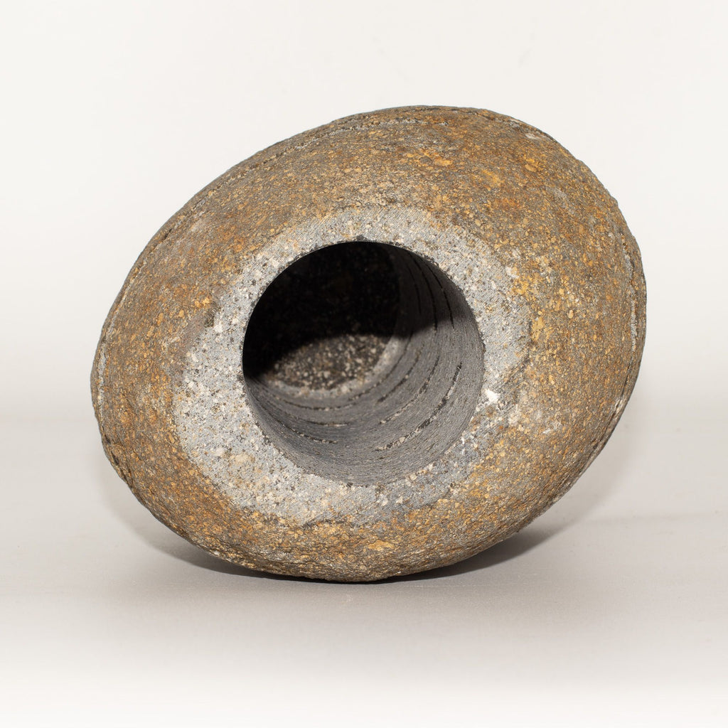 Natural Riverstone Candle Holder - Standing Stone Cut - product view 2