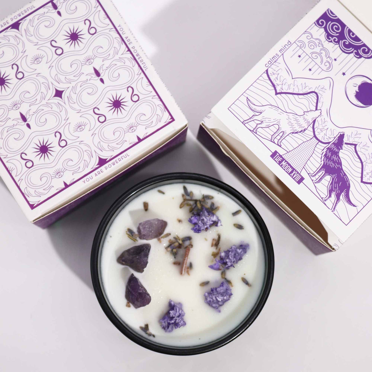 Hop Hare Crystal Magic Flower Candle - The Moon - product view 4