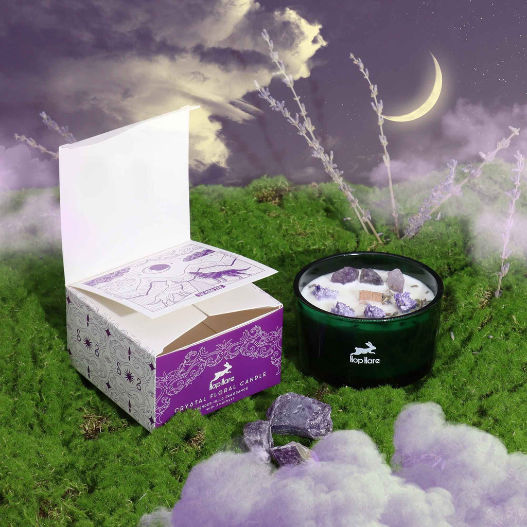 Hop Hare Crystal Magic Flower Candle - The Moon - product view 3