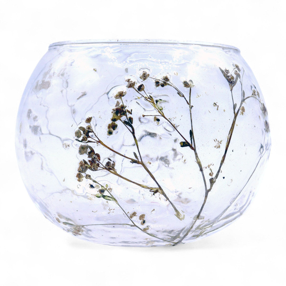Natural Floral Glass - Bowl Candle Holder - Margarita - product view 12