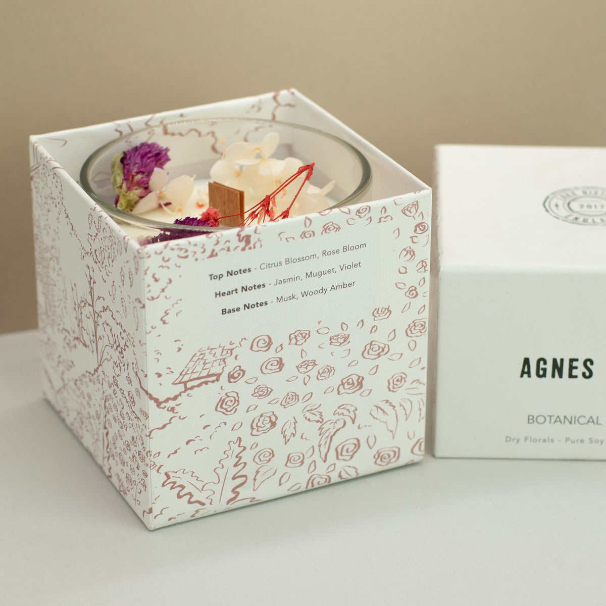 Agnes + Cat Botanical Soy Wax Candle - Roses of Sawrey - product view 3
