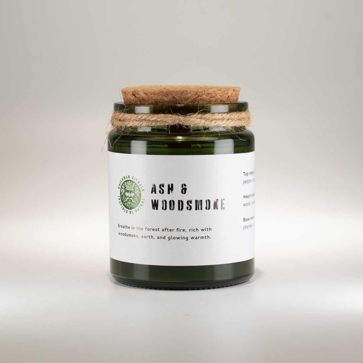 Greenman Woodwick Soy Candle - Ash & Woodsmoke - product view 3