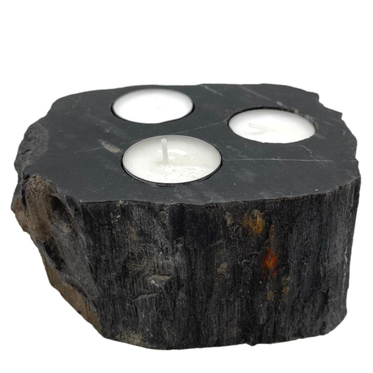 Petrified Wood Candle Holder - Triple - product view 3